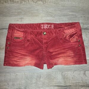 🌟4/$25 Women's TRUCE Sz 15 Red Corduroy Shorts Stretch